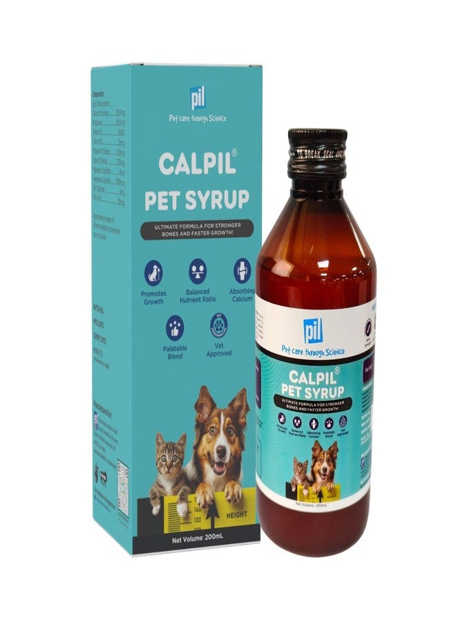 Pil Calpil Pet Syrup for Dogs & Cats | Multivitamin Syrup for Healthy Skin, Stronger Bones & Faster Growth | Nutritional Supplement with Vitamins & Minerals That Supports metabolic processes (200ml) - Image 1